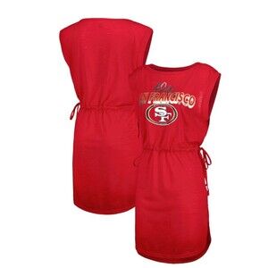 Women's NFL Red SF 49er's Dress Swimsuit CoverUp Dress XS San Francisco Football